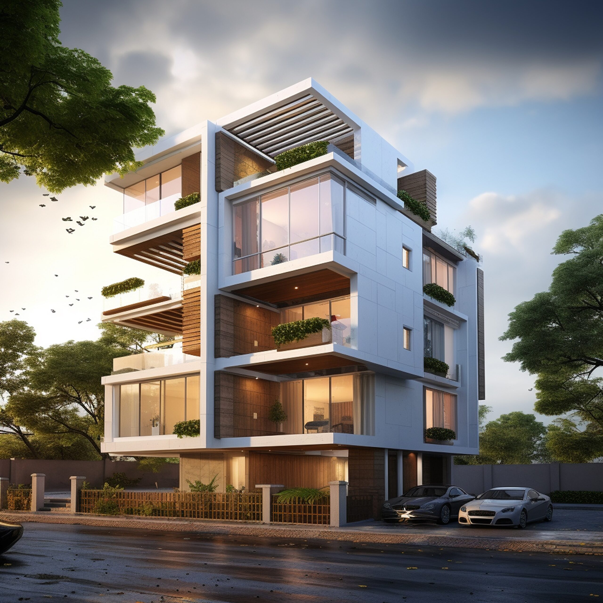 3d rendering house modelty